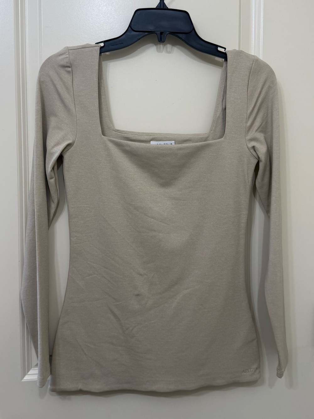 Aritiza contour Square Neck Long Sleeve Top - Beige